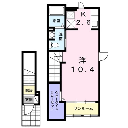 赤堀駅 徒歩3分 2階の物件間取画像